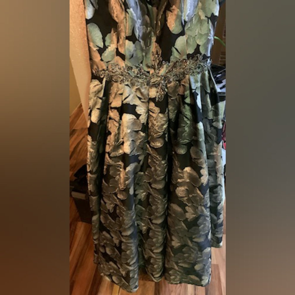 Floral Formal Dress with Silver Sequins - Picture 3 of 7